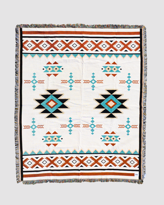 High Noon throw with western vibes, recycled cotton, perfect for outdoor picnics or in the home